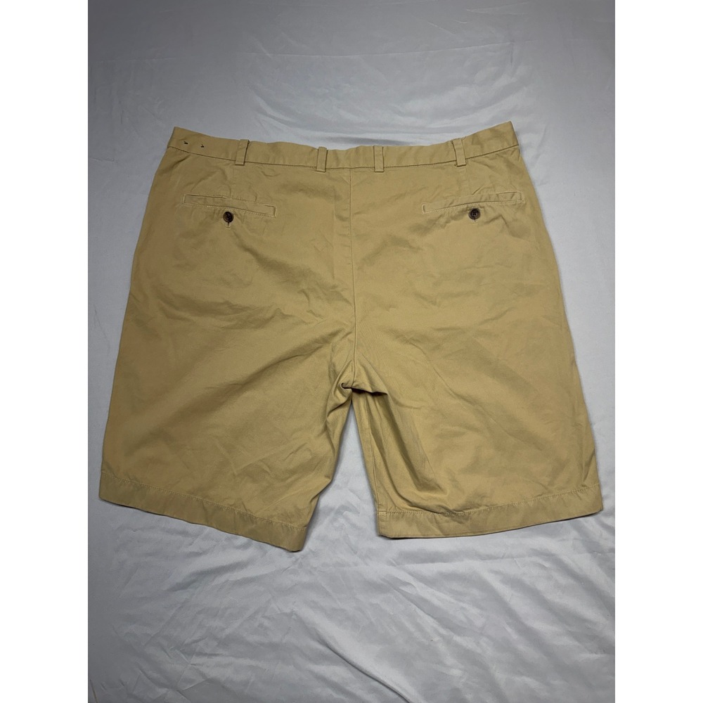 Brooks Brothers Bermuda Shorts W42 Khaki Cotton Flat Front